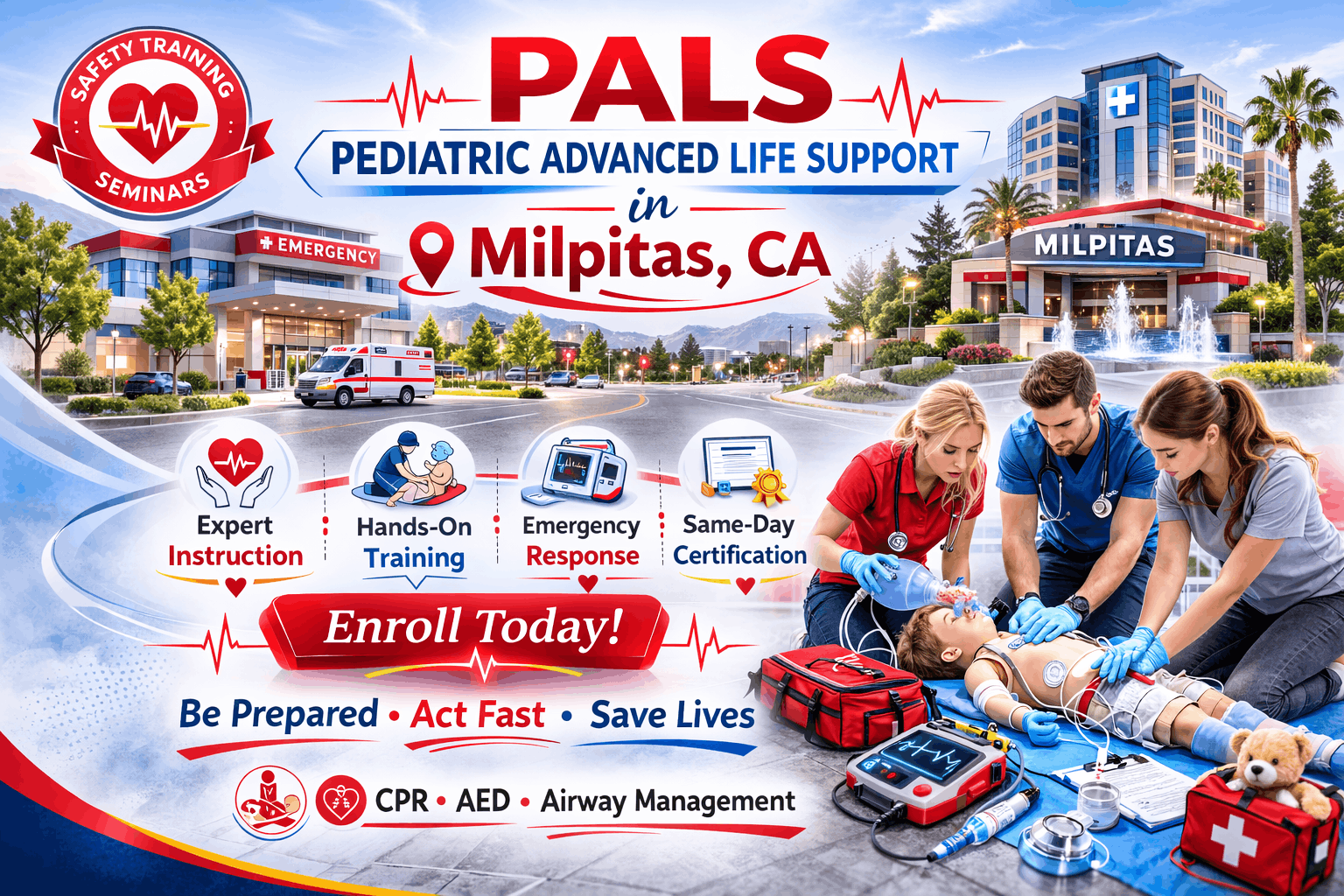 Pediatric life support training in Milpitas