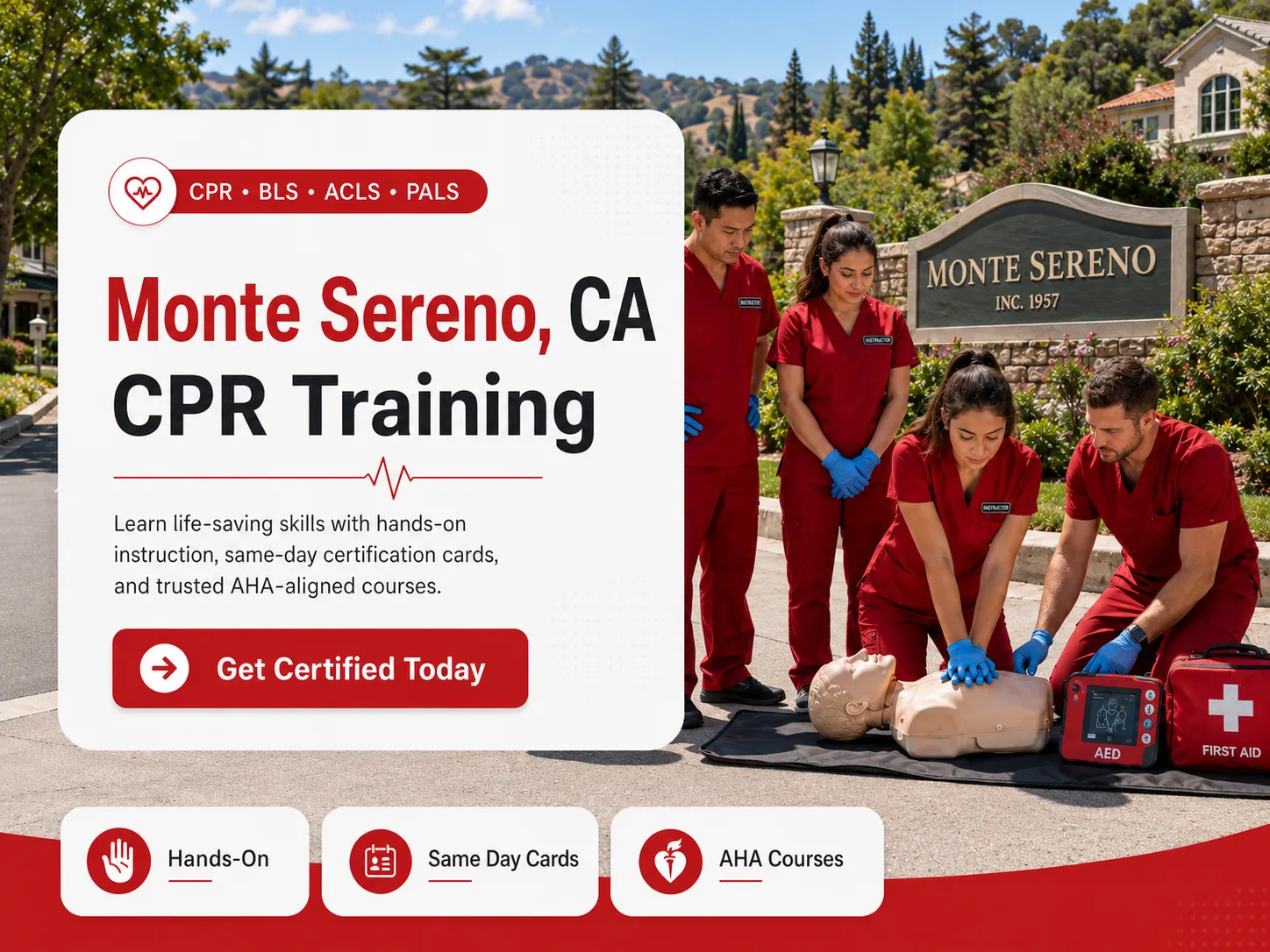 ACLS advanced cardiovascular life support course in Monte Sereno, CA
