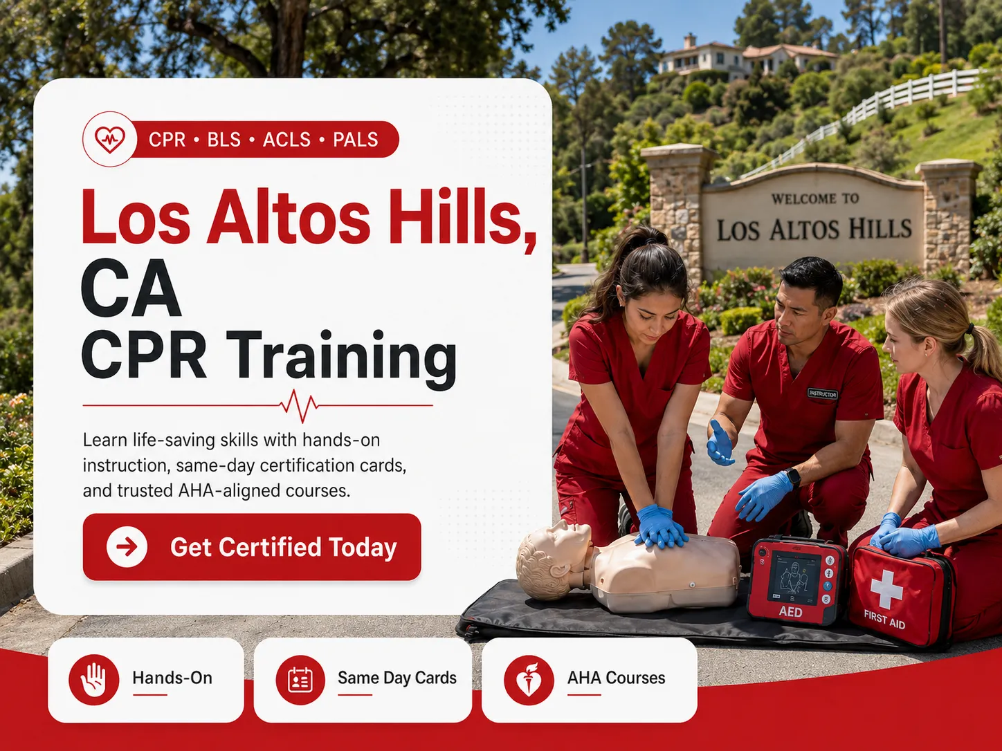 BLS certification class with AHA-approved curriculum in Los Altos Hills, CA